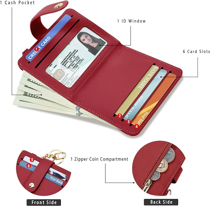 Airkit Small Wallet Women RFID, PU Leather Card Holder - Image 3