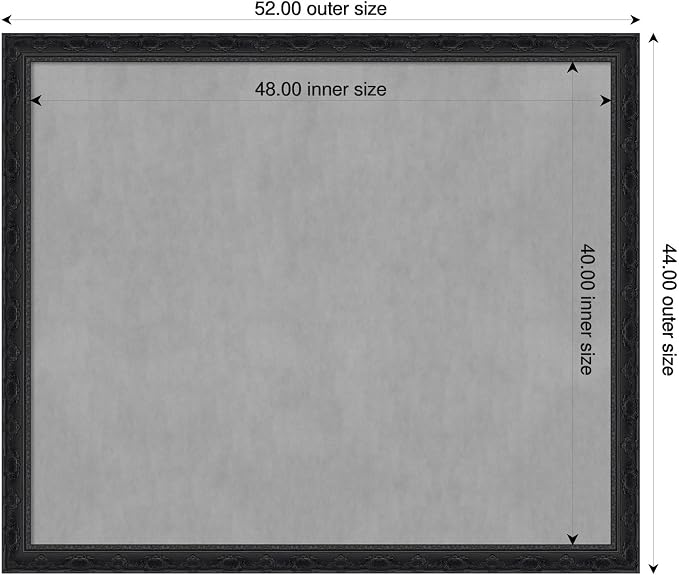 Amanti Art Black Framed Magnetic Board 44x52 Oversize Vision Board - Image 2