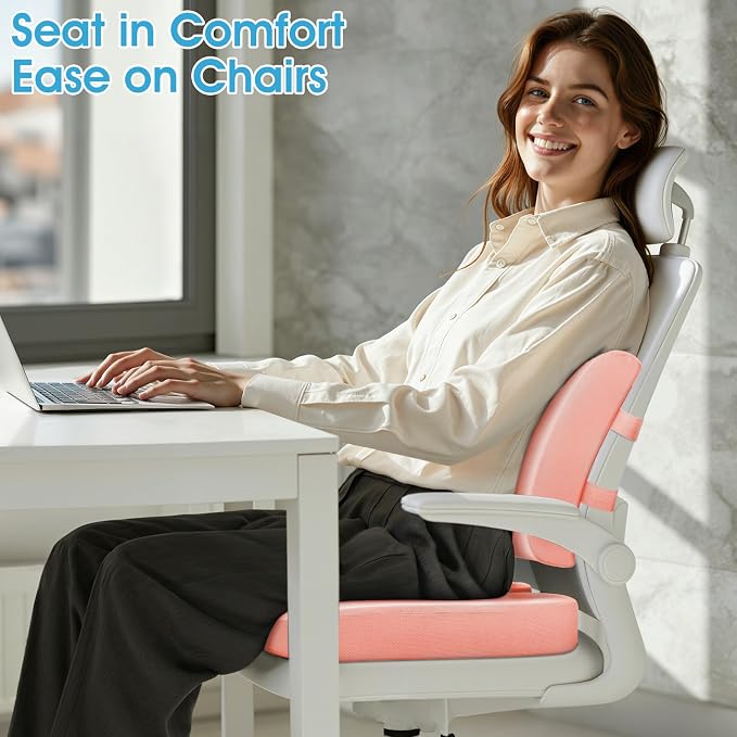CushZone Ergonomic Seat Cushion & Lumbar Support Pillow - Image 4