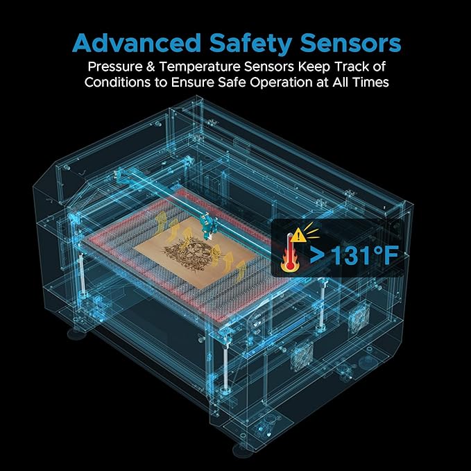 OMTech 100W CO2 Laser Engraver with Water Chiller, 28"x20" Laser Engraving Machine with Autofocus 2 Way Pass-Throughs Built-in Air Assist, Laser Cutter for Wood Glass Acrylic More-DeskLoop Office