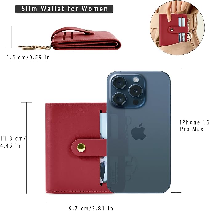 Airkit Small Wallet Women RFID, PU Leather Card Holder - Image 2