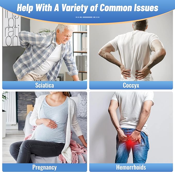 Donut Pillow Seat Cushion Chair Pad for Tailbone Pain Relief and Hemorrhoids, Memory Foam Seat Chair Cushion for Postpartum Pregnancy, Seat Cushions for Men and Women for Home & Office, (Black)-DeskLoop Office