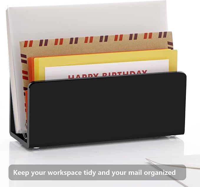 Acrylic Desk Mail Organizer Sorter, Countertop Letter Envelope Bill Filling - Image 7