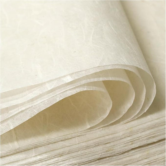 100 Sheets FIVEIZERO A4 Mulberry Paper Sheets Natural Fiber Rice Paper,8.3 x 11.7in Natural Decoupage Tissue Papers for Writing Painting, Decorative Papers, Card MakingPapers DIY Craft-DeskLoop Office