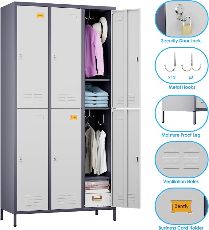 SUPEER 6 Doors Metal Locker for Employees - Image 4