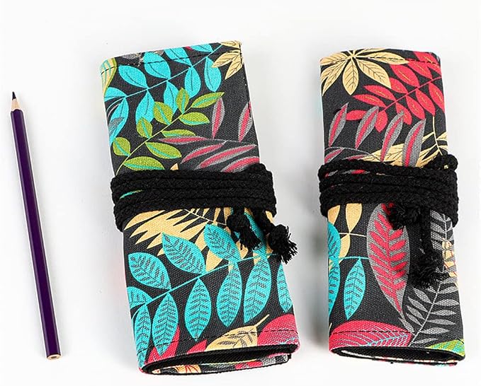 DIYOMR 24/36/72 Slots Pencil Wrap Pencil Rolls, Artist Colored Pencils Roll Up - Image 5