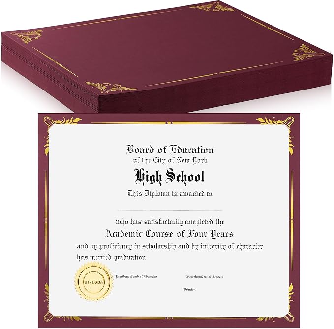 Fainne 50 Pcs Single Sided Certificate Holder Diploma Covers by Fainne