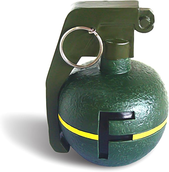 Initial Bomb Grenade Green Paperweight Humor Decor by MillMB