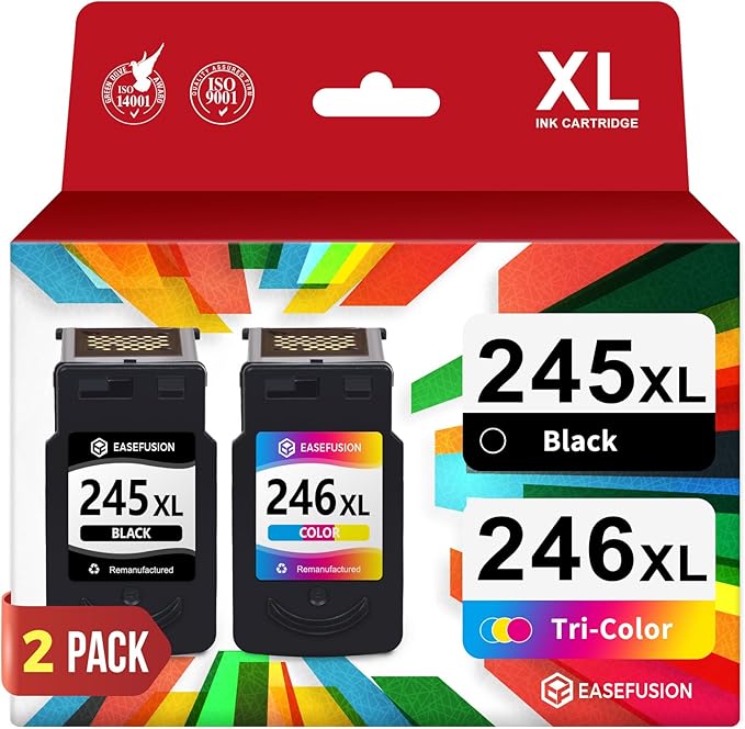 245XL 246XL Combo Pack Replacement for Canon Ink 245 246 PG-245 XL PG-245XL Black Color Ink Cartridges for Canon Pixma MX490 MX492 MG2522 TR4520 TS3322 TS202 MG2500 TS3122 TR4500 Printer-DeskLoop Office