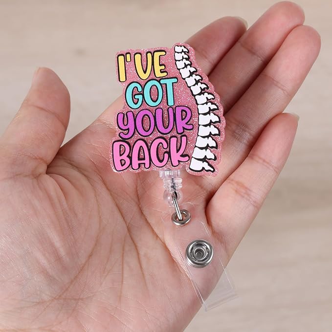 Funny Scrubs Badge Reel, Cute Chiropractor Work Badge Holder Retractable Clip - Image 4