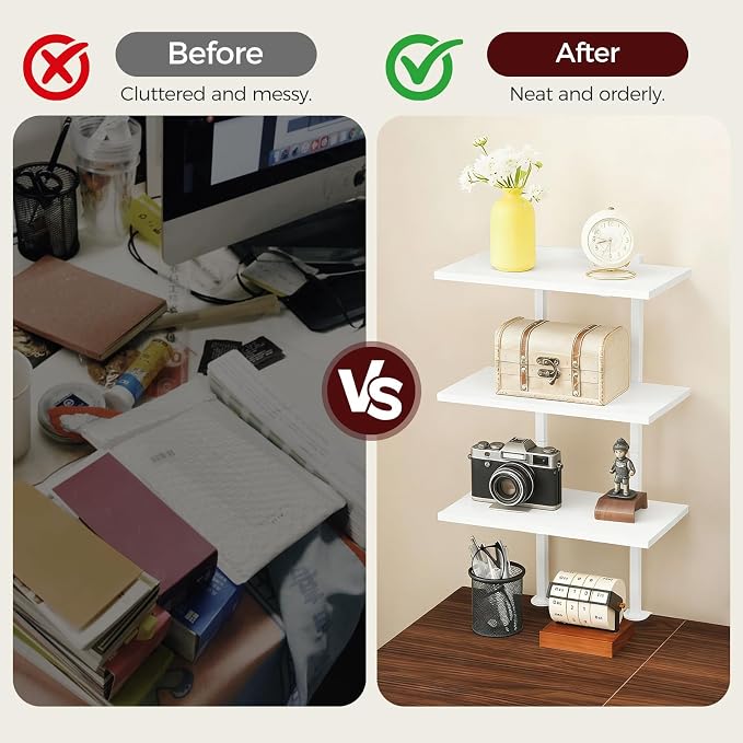 MAHANCRIS Clamp On Desk Organizer, 3-Tier Desktop Bookshelf, Adjustable Desk - Image 7