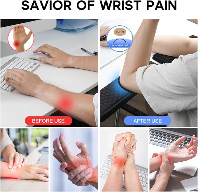 JIKIOU L-Shaped Desk Elbow Pad for Desk, Memory Foam Elbow Support Padding - Image 6