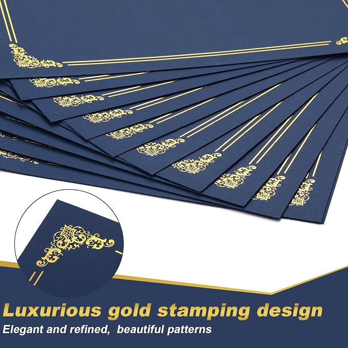 Fainne 120 Pack Certificate Holders Bulk, Diploma Covers Gold Foil Border - Image 4