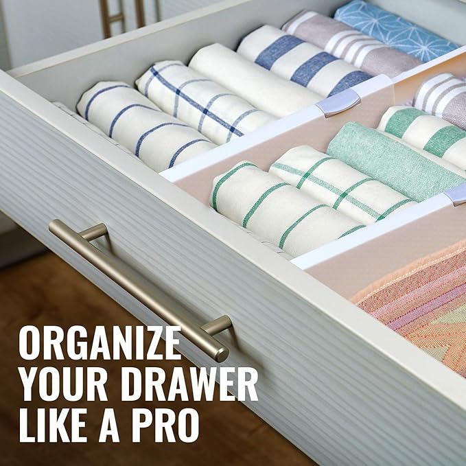 RAPTUROUS Deep Drawer Dividers 8 Pack, 5 Inch Tall, 13-22 Inch Long Expandable - Image 4