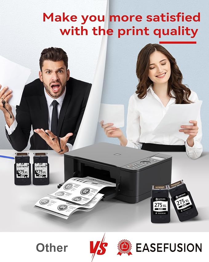 PG-275XL Replacement for Canon Ink 275 PG-275 275XL Black Ink Cartridge Compatible with PIXMA TR4720 TS3522 TR4700 TS3722 TS3500 TR4722 TS3720 TS3520 Printer (2 Black)-DeskLoop Office