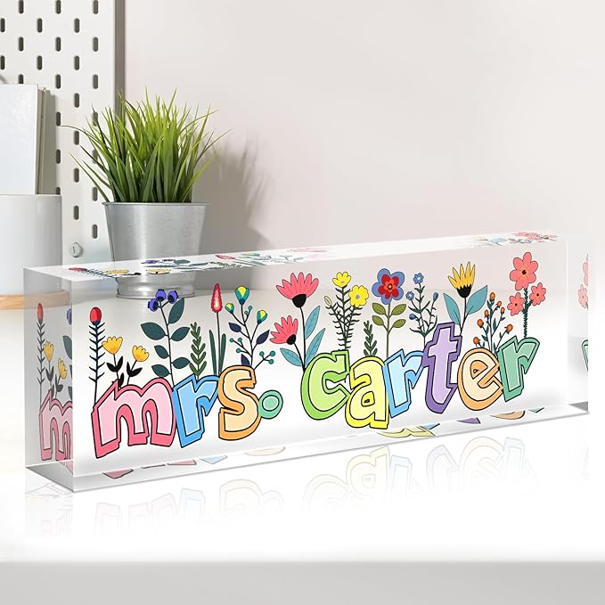 Teacher Name Plate for Desk, Desk Name Plate Personalized, Office Decor for by Spricoz