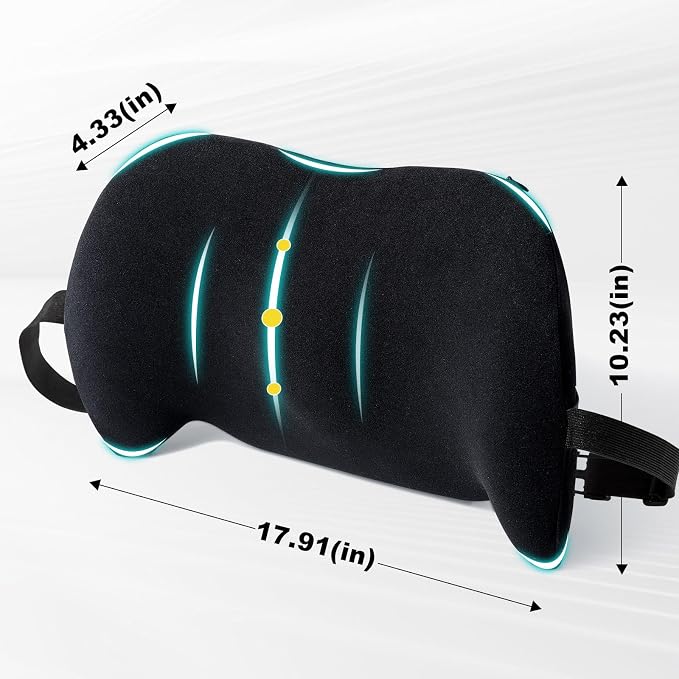 BYMECOST Lumbar Support Pillow for Car, Memory Foam Car Seat Back Support - Image 2