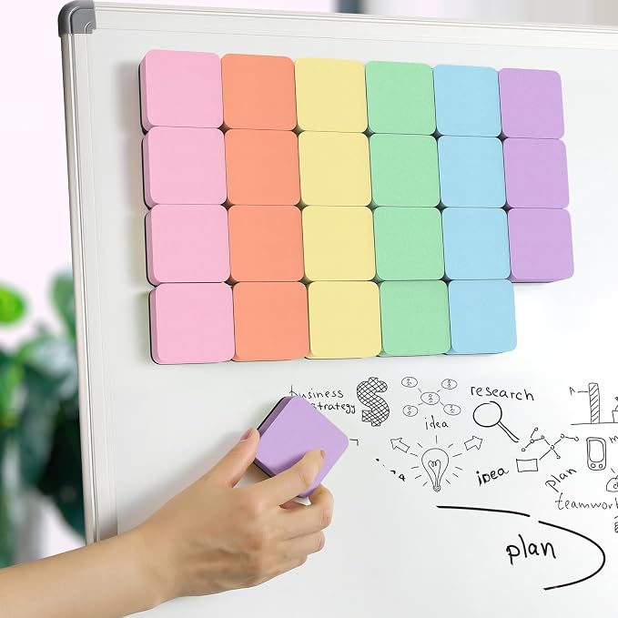 MaxGear Magnetic Dry Erase Erasers, 36 Pack Whiteboard Eraser Macaron Color | - Image 6
