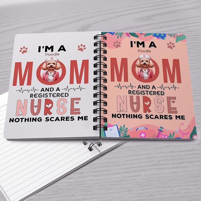 Ninety3POD I'm a Poodle Mom and a Registered Nurse Nothing Scares Me Spiral - Image 4