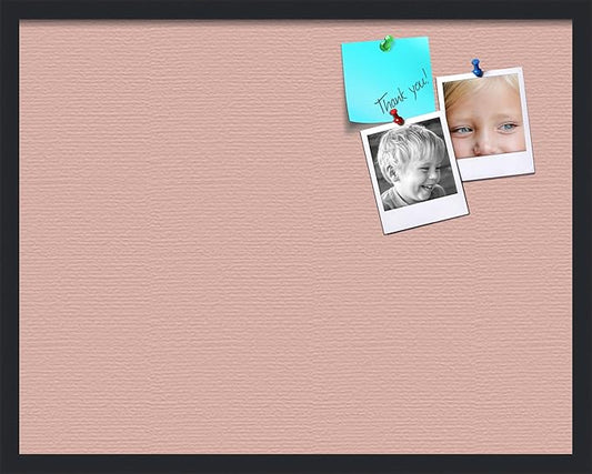 PinPix 28x22 Inch Cork Bulletin Board. This Decorative Framed Pin Board Comes with Pink Pastel Design and a Satin Black Frame. Ideal for Home Office Decor or Message Board (PinPix-1813)-DeskLoop Office