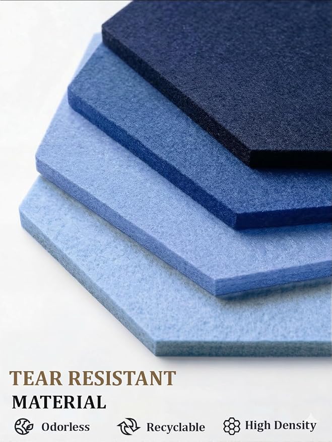 8 Pack Hexagon Felt Bulletin Board Tiles - Image 3