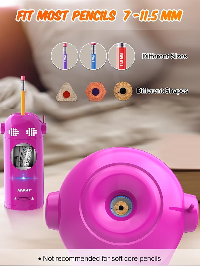 AFMAT Electric Pencil Sharpener Fully Automatic, Colored Pencil Sharpeners - Image 3
