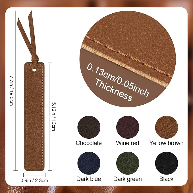 MIXVOVA 6 Pcs Leather Bookmark - Image 3