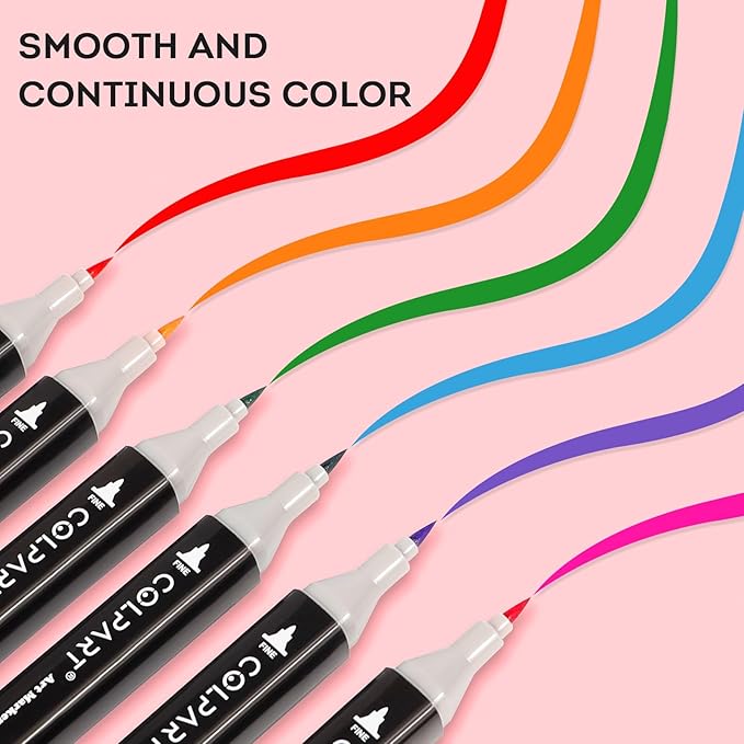 120 Colors Alcohol Markers Brush Tip Dual Tip Art Markers for Kids Marker Pens with Pen Holder and Case for Adult Coloring Painting Perfect for Painting,Sketching and Drawing Christmas Gift-DeskLoop Office