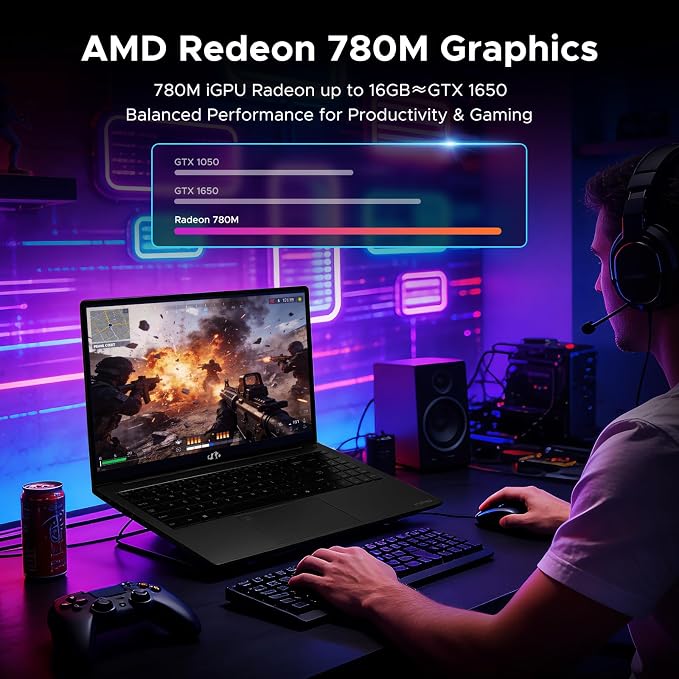 NIMO 15.6" Gaming Laptop, AMD Ryzen 7 8745HS 8-Core, 64GB RAM, 2TB SSD - Image 3