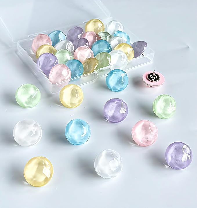 24Pcs Decorative Push Pins, Thumb Tacks, Bulletin Board Tacks, Cork Board Tacks - Image 7