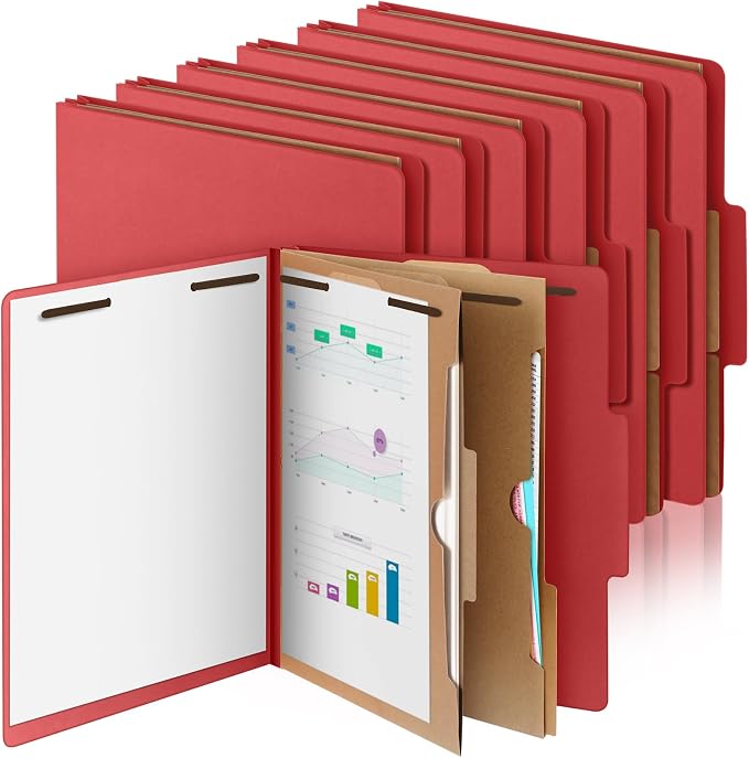 Skyygemm 12 Pcs Classification Folders Letter Size, 2 Pocket Dividers by Skyygemm