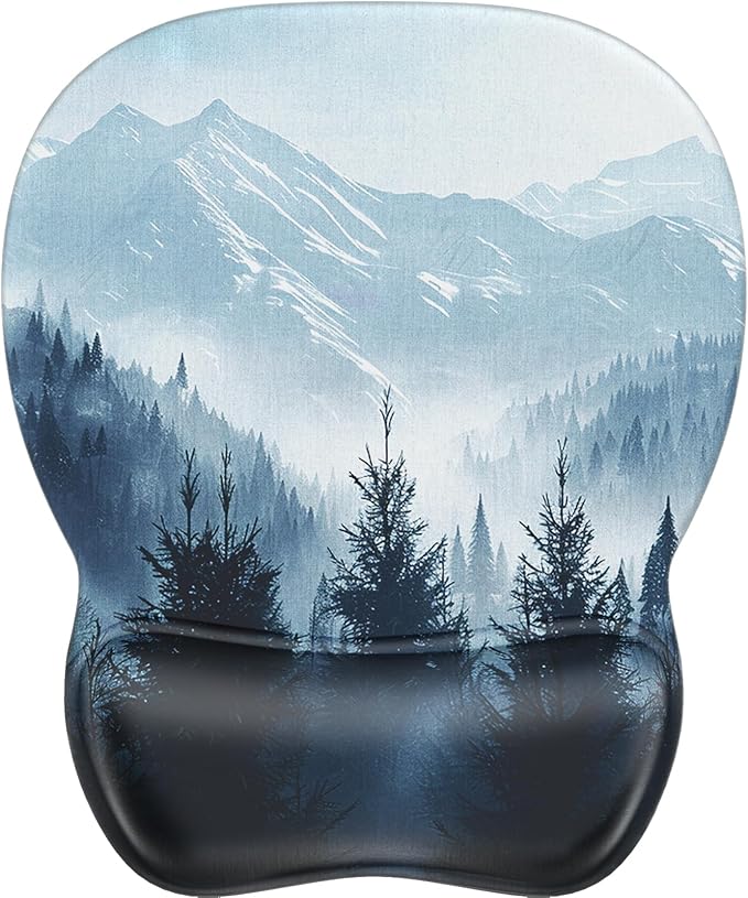 MROCO Ergonomic Mouse Pad with Gel Wrist Rest, 9.4 x 8.1 in, Cloud Forest | by MROCO