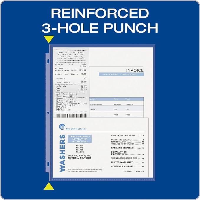 Oxford Sheet Protectors, 100 Pack, Letter Size, Heavy Duty Clear Sheet - Image 3