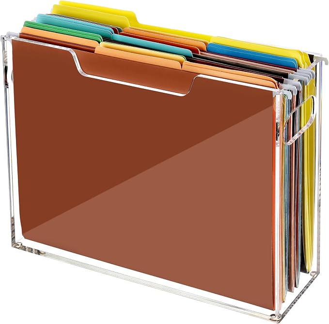 Acrylic File Folder Organizer, Desktop File Holder by Tfirhuoe