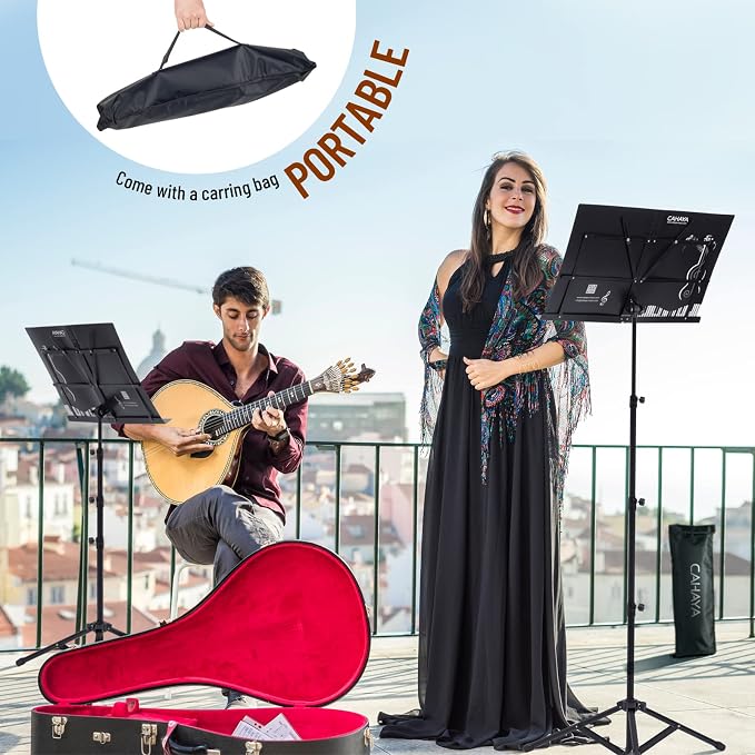 CAHAYA Portable Sheet Music Stand: Dual Use Desktop Book Holder Folding - Image 7