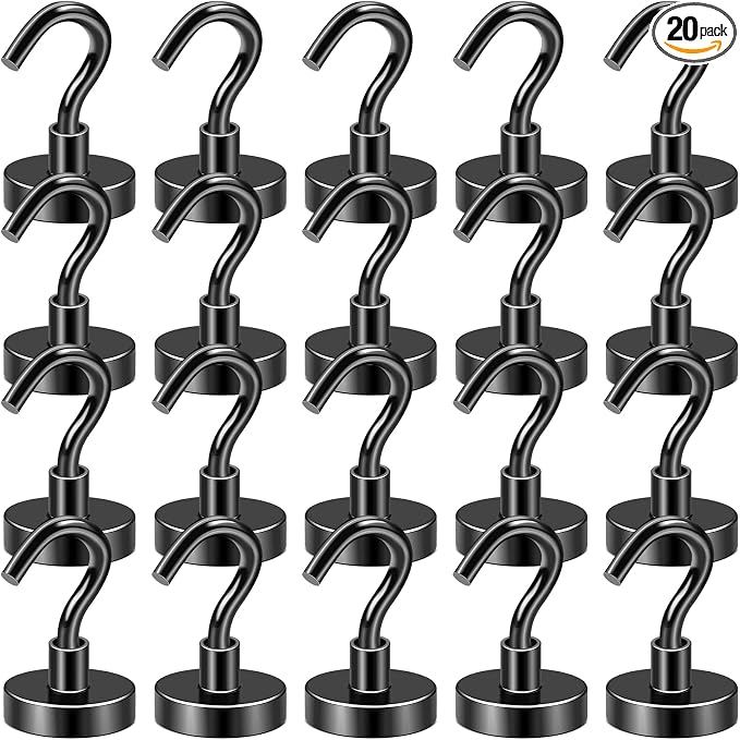 DIYMAG Black Magnetic Hooks, 50 LB Heavy Duty Magnet by DIYMAG