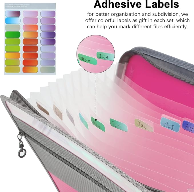NAFY Expanding File Folders, A4 Letter Size Portable Accordion Expanding File - Image 5