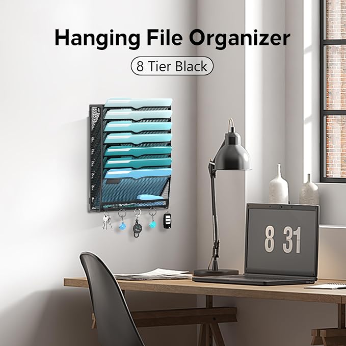 2 Pack 8-Tier Hanging Wall File Organizer - Image 5