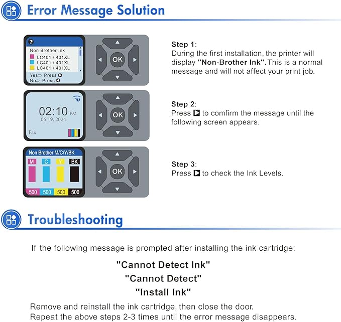 LC401 LC401XL MFC-J1010DW Ink Cartridges for Brother Printer LC 401 401XL for MFC-J1010DW MFC-J1170DW MFC-J1012DW MFC-J1800DW MFC J1010DW - 4 Pack High Yields Black Cyan Magenta Yellow-DeskLoop Office
