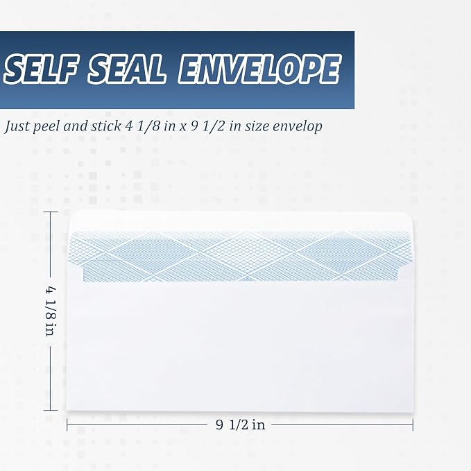 Yeplan 100PCS #10 Envelopes Letter Size Self Seal Business Envelopes No Window - Image 2