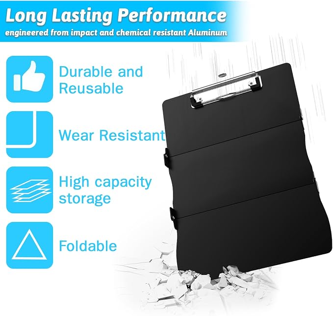 Clipboard Foldable Without Edition Cheat Sheets Aluminum 3 Layers Foldable - Image 6