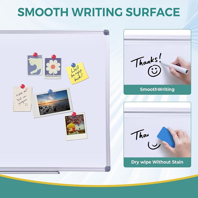 60" x 40" Magnetic Dry Erase Whiteboard - Image 2