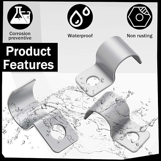 Yaocom 100 Pcs Silver Cable Wire Screw Clips 3/8 Inch, Zinc Plated Steel Clamp - Image 3
