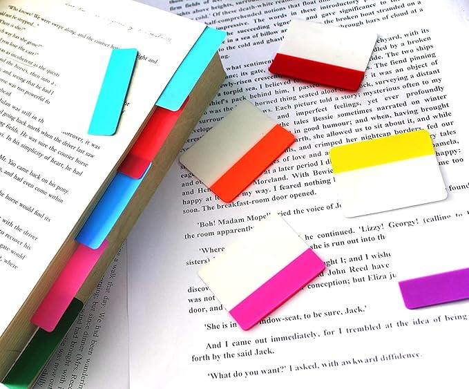ELII 300 Pcs Tabs 2 Inch Sticky Index Tabs,Colorful Tabs for Notebooks,Writable and Transparent Book Tabs Page Tabs Colored Page Markers, Tabs for Books, Notebook Tabs, Tabs for Annotating Books-DeskLoop Office