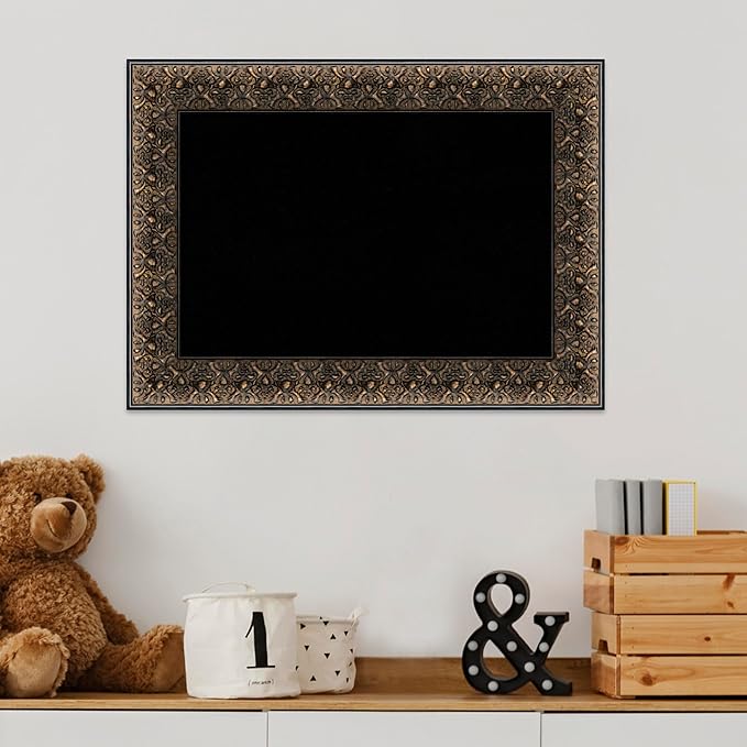 Amanti Art Black Cork Board for Wall, 17x23 Vision Board with Black Wood Frame, Small Corkboard Office Decor for Home Organization, Traditional Corkboard Pinboard to Display Items for Home-DeskLoop Office