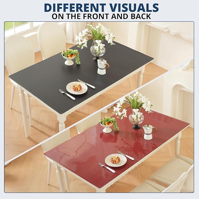 OstepDecor Black Table Cover Protector 42 x 72 Inch, 1.5mm Thick Plastic Table - Image 7