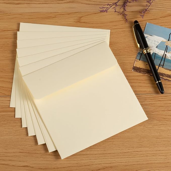 50 Pack 6 x 6 Square Envelopes Self Seal, Cream | - Image 6