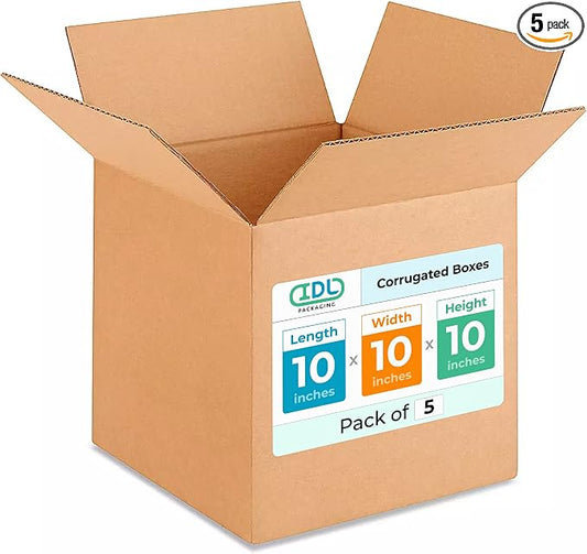 IDL Packaging Cube Corrugated Shipping Boxes 10"L x 10”W x 10"H by IDLPackaging