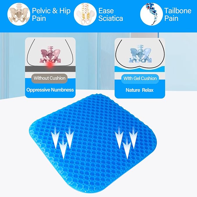 Shouken Large Gel Seat Cushion for Long Sitting - Image 8