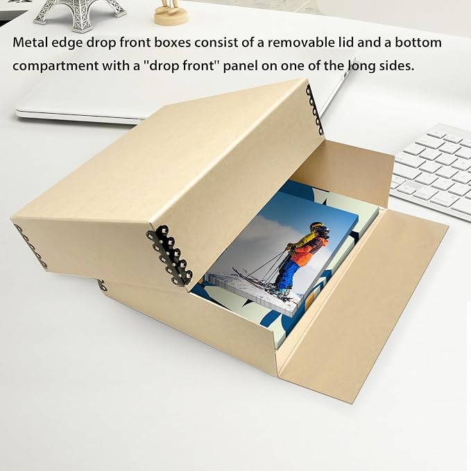 Lineco Museum Archival Storage Box, 8.75x10.75x3 in. Drop Front Design. - Image 5